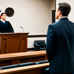 Courtroom Scene**

"A lawyer in a professional business suit stands confidently in a modern courtroom, addressing the judge. Background: Law books, American flag. The atmosphere is serious and professional. Fully clothed, appropriate attire, safe for work, perfect anatomy, correct proportions, professional, modest, family-friendly, high quality."

**