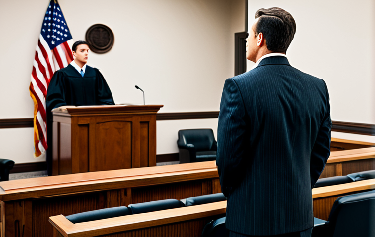 Courtroom Scene**

"A lawyer in a professional business suit stands confidently in a modern courtroom, addressing the judge. Background: Law books, American flag. The atmosphere is serious and professional. Fully clothed, appropriate attire, safe for work, perfect anatomy, correct proportions, professional, modest, family-friendly, high quality."

**