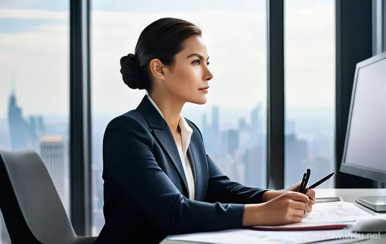 민법상 채권자취소권 - **Professional Financial Analyst in a Modern Office:** A highly focused female financial analyst, in...
